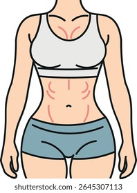 Young fitness woman with toned body