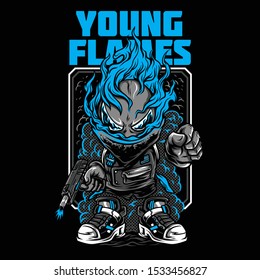 Young Flames Neon Series Illustration