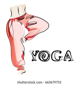 Young flexible woman with a thin waist practicing yoga. You can use it as a logo for group sessions, for a yoga studio or class of meditation. Add to cart Vector Image.