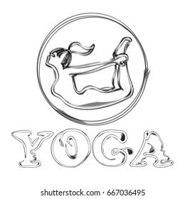 Young flexible woman with a thin waist practicing yoga. You can use it as a logo for group sessions, for a yoga studio or class of meditation. Add to cart Vector Image