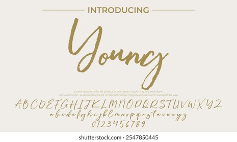 Pincel con estilo pintado con letras mayúsculas del Vector, alfabeto, tipografía