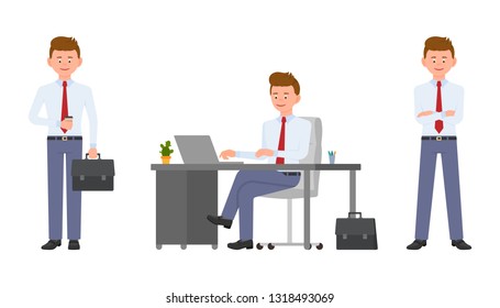 Young Happy Office Worker Formal Wear Stock Illustration 1323566891 ...