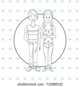 Young friends cartoon