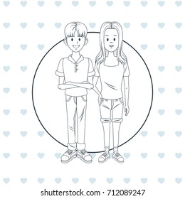 Young friends cartoon