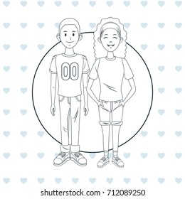 Young friends cartoon