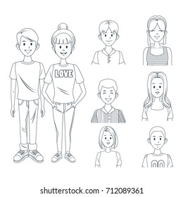 Young friends cartoon