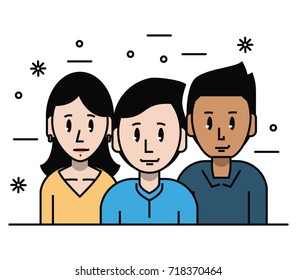 Young friends cartoons