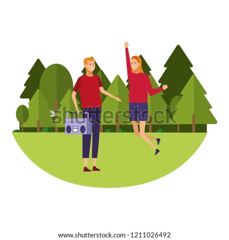 Young friends cartoons