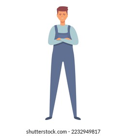 Young gas worker icon cartoon vector. Engineer pipeline. Work system