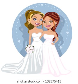 Young gay wedding couple