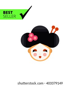 Young geisha head icon