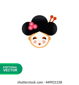 Young geisha head icon