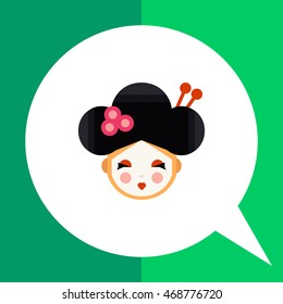 Young geisha head icon