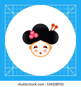 Young geisha head icon