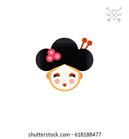 Young geisha head icon