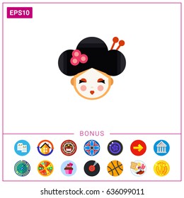 Young geisha head icon