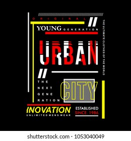 young generation urban city typography for printing tee shirt design graphic, vector illustration urban young generation 