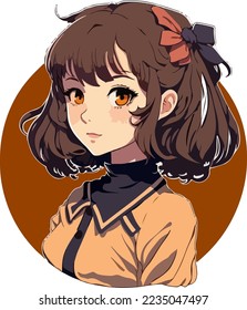 young girl anime style character vector illustration design. Manga Anime girl Hair Faces Cartoon . face young girl anime style character vector illustration design. girl anime female manga cartoon