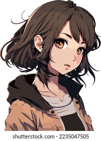 Premium Vector  Young girl anime style character vector illustration  design manga anime girl hair faces cartoon