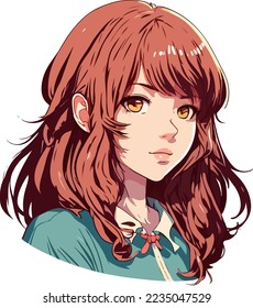 young girl anime style character vector illustration design. Manga Anime girl Hair Faces Cartoon . face young girl anime style character vector illustration design. girl anime female manga cartoon