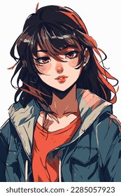 Premium Vector  Hot anime girl character vector illustration design manga anime  girl portrait of young girl anime s