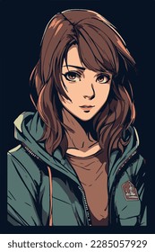 young girl anime style character vector illustration design. Manga Anime girl Hair Faces Cartoon . face young girl anime style character vector illustration design. girl anime female manga cartoon