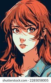 young girl anime style character vector illustration design. Manga Anime girl Hair Faces Cartoon . face young girl anime style character vector illustration design. girl anime female manga cartoon