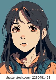 young girl anime style character vector illustration design. Manga Anime girl Hair Faces Cartoon . face young girl anime style character vector illustration design. girl anime female manga cartoon