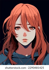 young girl anime style character vector illustration design. Manga Anime girl Hair Faces Cartoon . face young girl anime style character vector illustration design. girl anime female manga cartoon
