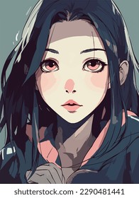 young girl anime style character vector illustration design. Manga Anime girl Hair Faces Cartoon . face young girl anime style character vector illustration design. girl anime female manga cartoon