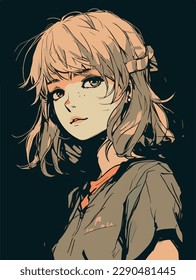 young girl anime style character vector illustration design. Manga Anime girl Hair Faces Cartoon . face young girl anime style character vector illustration design. girl anime female manga cartoon