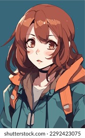 young girl anime style character vector illustration design. Manga Anime girl Hair Faces Cartoon . face young girl anime style character vector illustration design. girl anime female manga cartoon