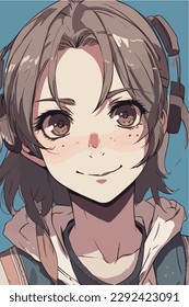young girl anime style character vector illustration design. Manga Anime girl Hair Faces Cartoon . face young girl anime style character vector illustration design. girl anime female manga cartoon