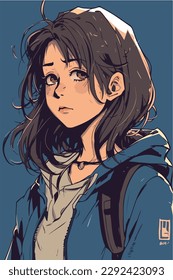 young girl anime style character vector illustration design. Manga Anime girl Hair Faces Cartoon . face young girl anime style character vector illustration design. girl anime female manga cartoon