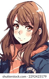 young girl anime style character vector illustration design. Manga Anime girl Hair Faces Cartoon . face young girl anime style character vector illustration design. girl anime female manga cartoon