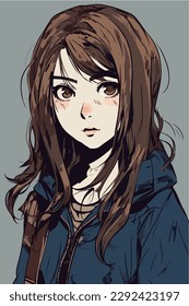 young girl anime style character vector illustration design. Manga Anime girl Hair Faces Cartoon . face young girl anime style character vector illustration design. girl anime female manga cartoon