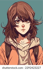 young girl anime style character vector illustration design. Manga Anime girl Hair Faces Cartoon . face young girl anime style character vector illustration design. girl anime female manga cartoon