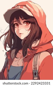 young girl anime style character vector illustration design. Manga Anime girl Hair Faces Cartoon . face young girl anime style character vector illustration design. girl anime female manga cartoon