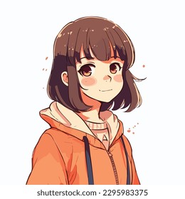young girl anime style character vector illustration design. Manga Anime girl Hair Faces Cartoon . face young girl anime style character vector illustration design. girl anime female manga cartoon