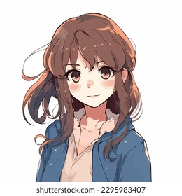 young girl anime style character vector illustration design. Manga Anime girl Hair Faces Cartoon . face young girl anime style character vector illustration design. girl anime female manga cartoon