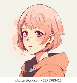 young girl anime style character vector illustration design. Manga Anime girl Hair Faces Cartoon . face young girl anime style character vector illustration design. girl anime female manga cartoon