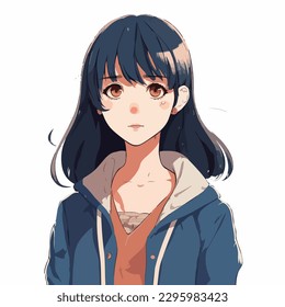 young girl anime style character vector illustration design. Manga Anime girl Hair Faces Cartoon . face young girl anime style character vector illustration design. girl anime female manga cartoon