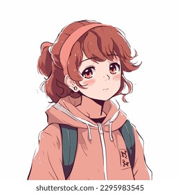 young girl anime style character vector illustration design. Manga Anime girl Hair Faces Cartoon . face young girl anime style character vector illustration design. girl anime female manga cartoon