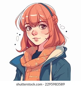 young girl anime style character vector illustration design. Manga Anime girl Hair Faces Cartoon . face young girl anime style character vector illustration design. girl anime female manga cartoon