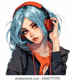 young girl anime style character vector illustration design. Manga Anime girl Hair Faces Cartoon . face young girl anime style character vector illustration design. girl anime female manga cartoon