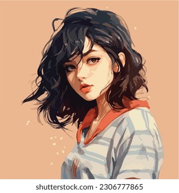 young girl anime style character vector illustration design. Manga Anime girl Hair Faces Cartoon . face young girl anime style character vector illustration design. girl anime female manga cartoon