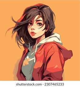 young girl anime style character vector illustration design. Manga Anime girl Hair Faces Cartoon . face young girl anime style character vector illustration design. girl anime female manga cartoon