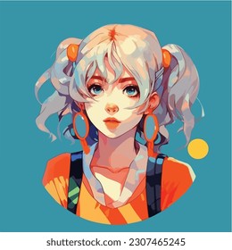 young girl anime style character vector illustration design. Manga Anime girl Hair Faces Cartoon . face young girl anime style character vector illustration design. girl anime female manga cartoon