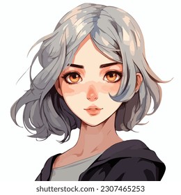 young girl anime style character vector illustration design. Manga Anime girl Hair Faces Cartoon . face young girl anime style character vector illustration design. girl anime female manga cartoon