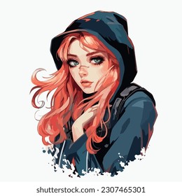 young girl anime style character vector illustration design. Manga Anime girl Hair Faces Cartoon . face young girl anime style character vector illustration design. girl anime female manga cartoon